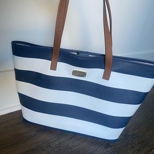 Michael Kors Rare Color Navy Striped Handbag EUC